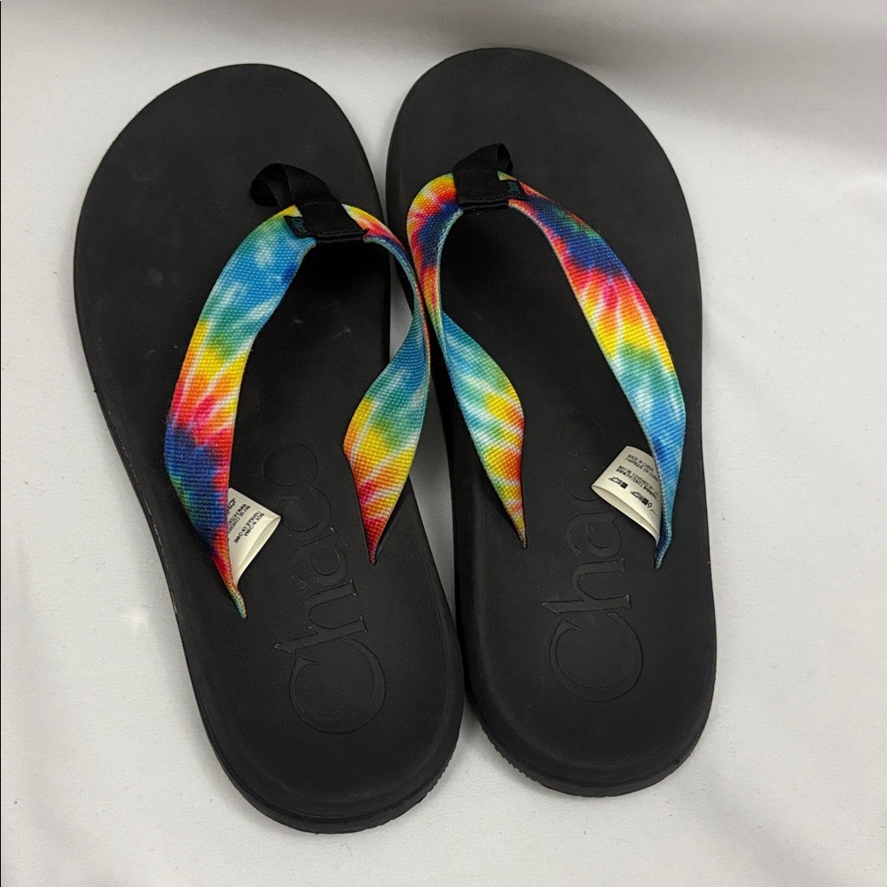 Chaco Chillos Tie Dye Flip Flops Size 8 Sandals Thong Women’s - Picture 3 of 7